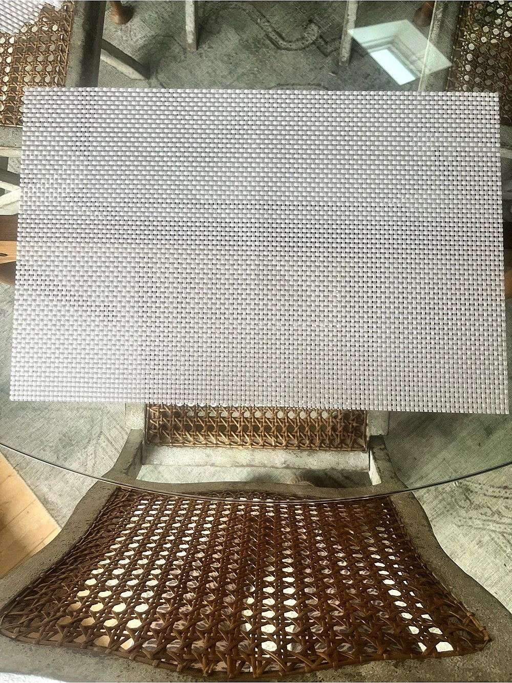 Chilewich Basketweave Rectangular Placemat Brown & White